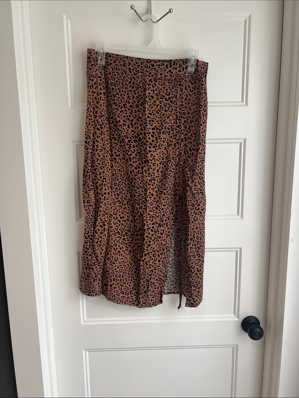 URBAN Romantics Brown & Black Leopard Midi Skirt